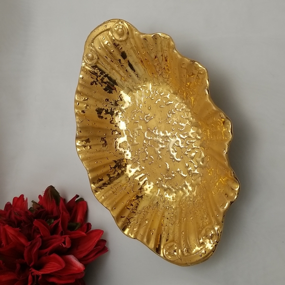 unknown Other - Weeping Gold Glaze 22K Hollywood Regency Style Bowl